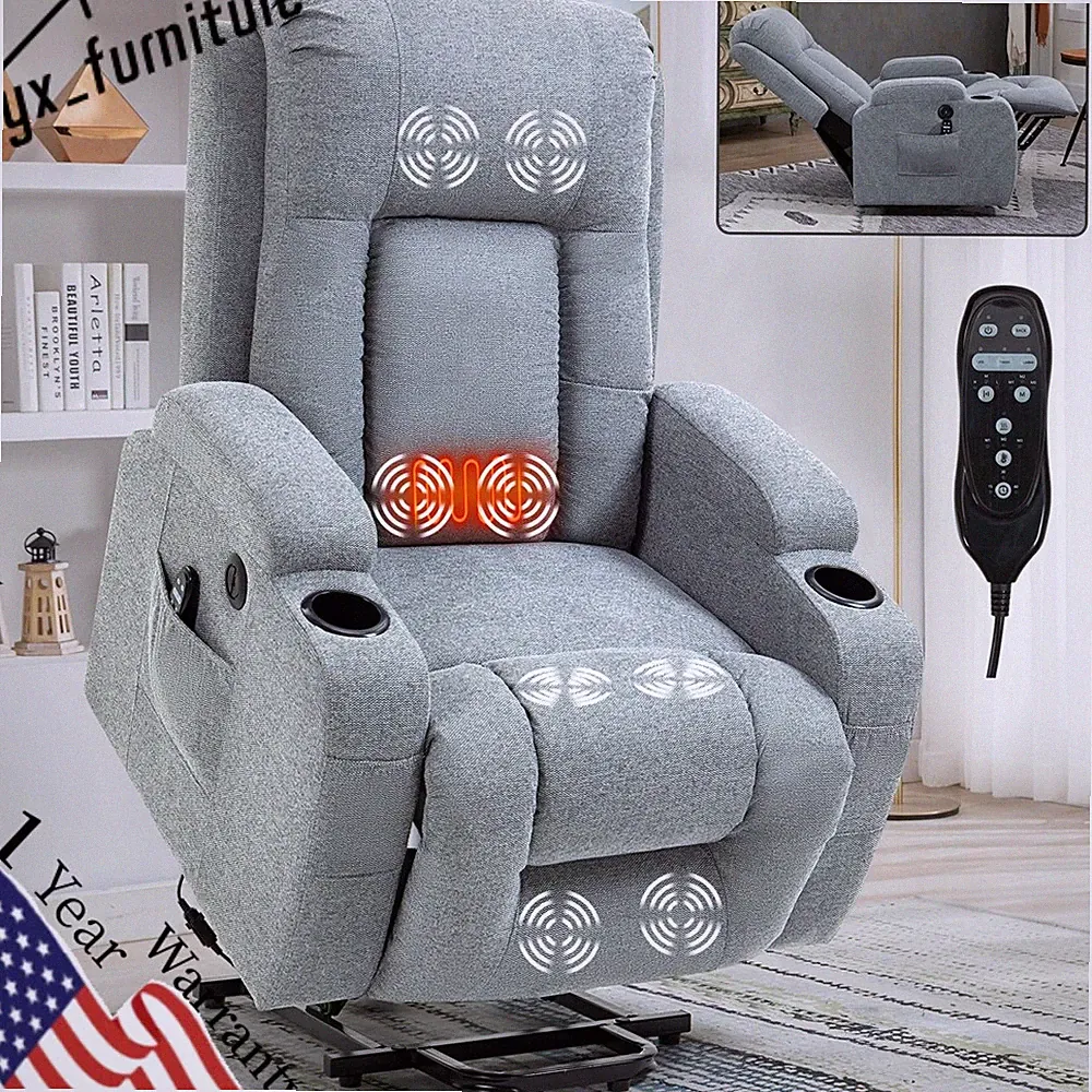 Power Lift Recliner Chair for Elderly w/8-Point Vibration Massage&Lumbar Heating